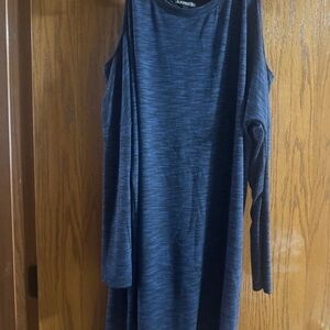 Express Deep Blue cold shoulder dress